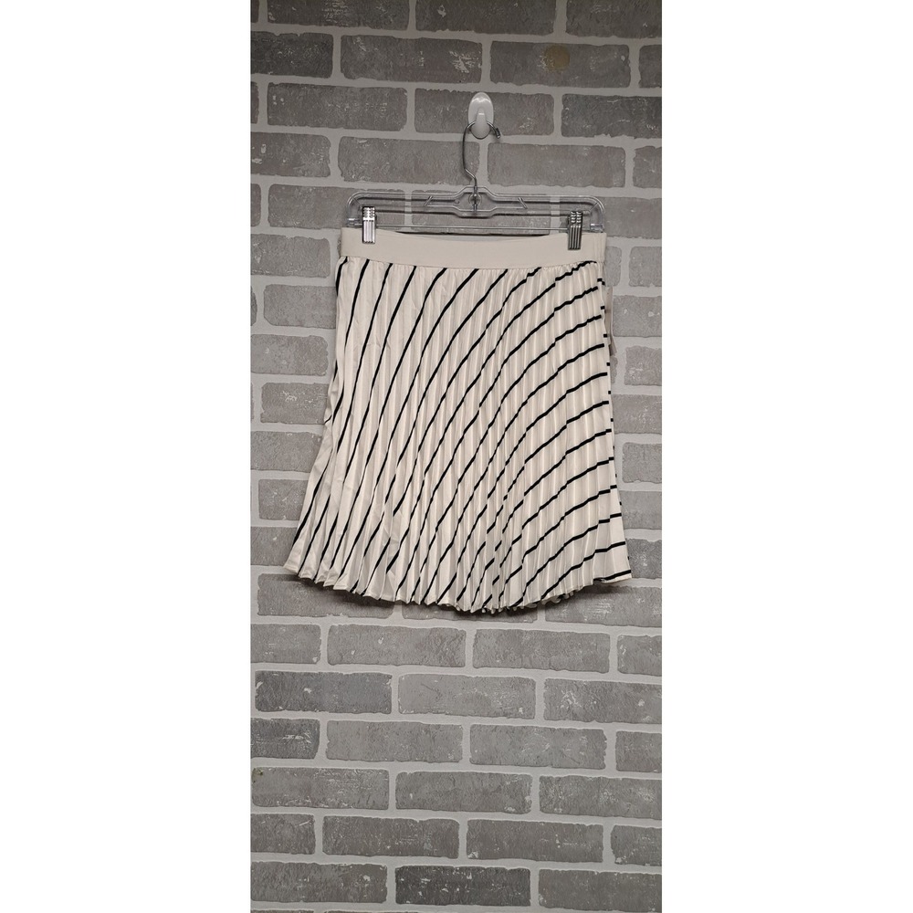 Kalani Hilliker Alyce Womens Stripes Pleated Wiast elastic Skirt Size Medium NWT - Picture 2 of 11